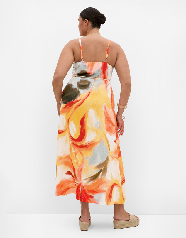 City Chic - Plus size Alexi Bloom Print Maxi Dress - sunset