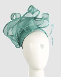 Max Alexander - Sinamay Teal Racing Fascinator