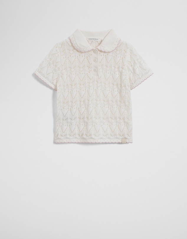 Country Road - Australian Cotton Short Sleeve Collar Knit Top