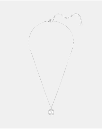 Swarovski - Una Angelic Pendant, Cushion Cut, White, Rhodium Plated