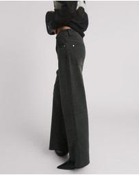 ONE TEASPOON - Billie Low Slung Straight Leg Mid Waist Denim Jeans - Faded Black