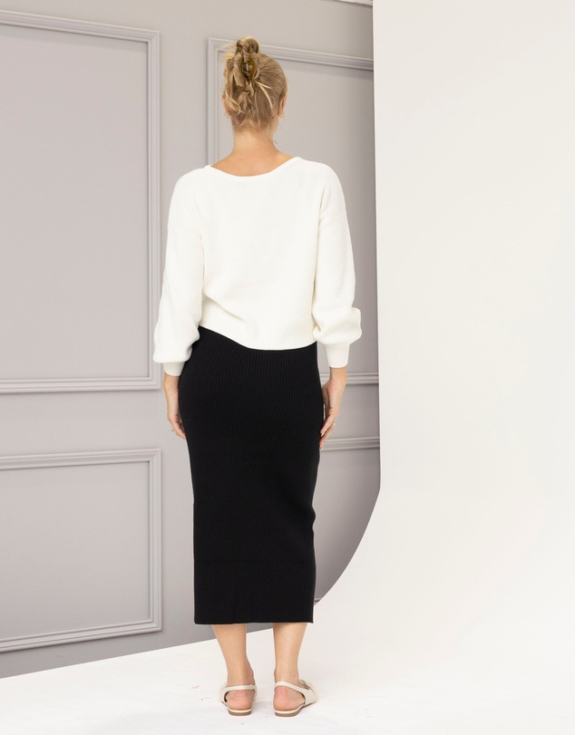 Angel Maternity - Maternity Knit Midi Skirt