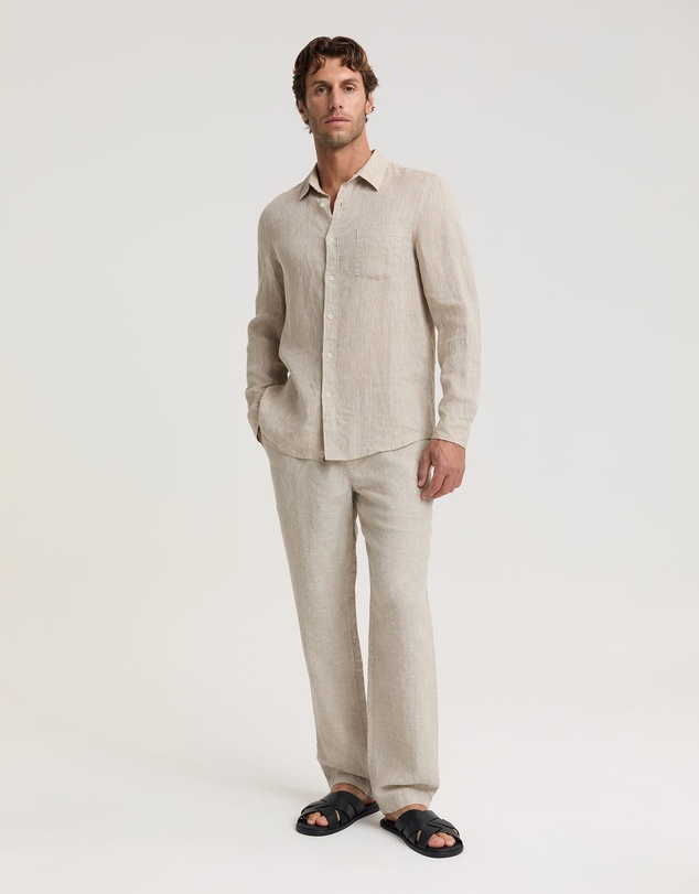 Sportscraft - Long Sleeve Linen Yarn Dyed Shirt