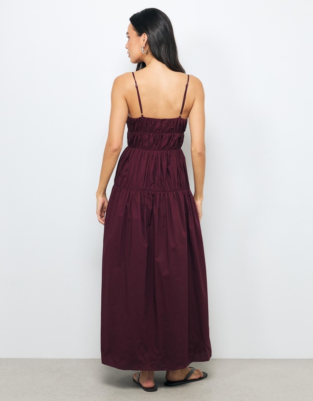 AERE - Lena Gathered Cotton Midi Dress