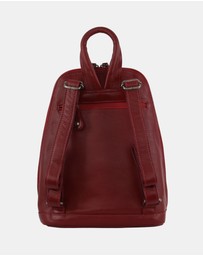 Milleni - Milleni Ladies Genuine Leather Twin Zip Backpack