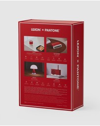 Lexon - Lexon GIFT Set PANTONE - Includes Mino+ Mini Speaker, Flip Classic Clock, Mina M Lamp, Thykho 3 Speaker - 2035 Red