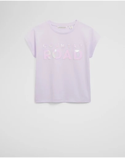 Country Road - Organically Grown Cotton Sequin Logo T-shirt