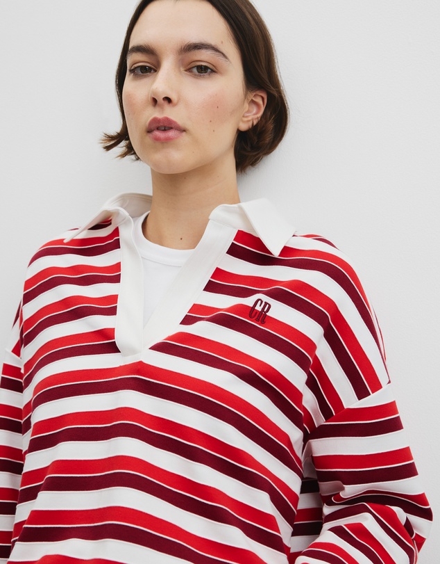Country Road - Australian Grown Cotton Stripe Texture Rugby Sweat