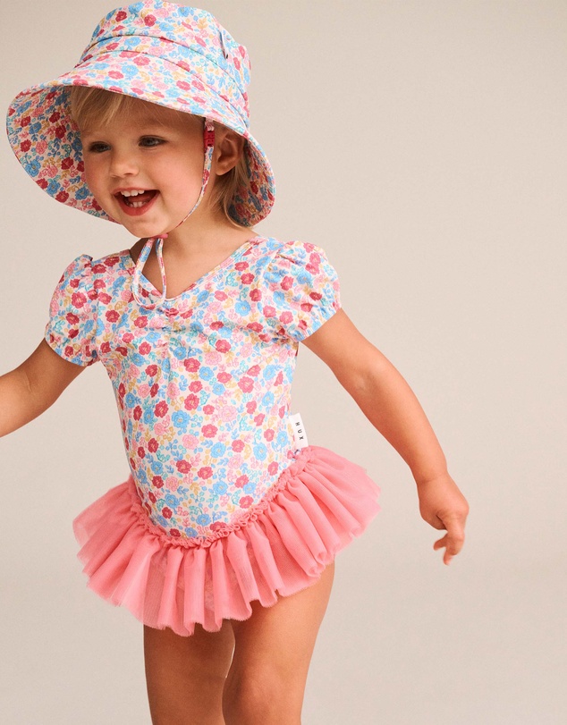 Huxbaby - Vintage Floral Peplum Swimsuit - Babies-Kids