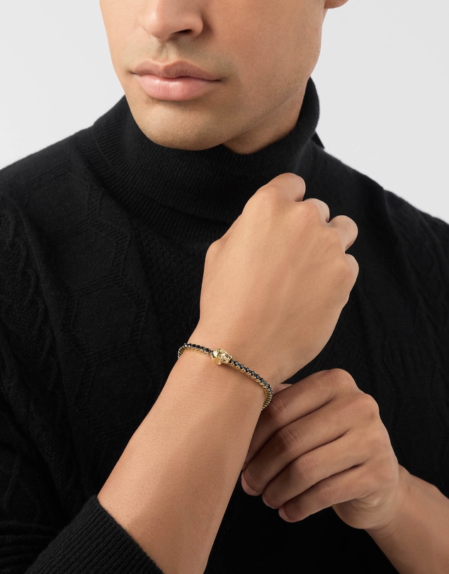 Philipp Plein - Plein Tennis Royal Gold-Tone Tennis Bracelet Black Crystal
