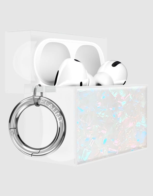 Flaunt - Flaunt Opal Shell with Silver Clip Case for AirPod Pro 3