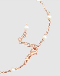 Elli Jewelry - Anklet Beach Filigree with Freshwater Cultured Pearls in 925 sterling silver rose gold plated