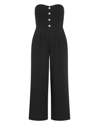 City Chic - Plus size Alexi Strapless Jumpsuit - black