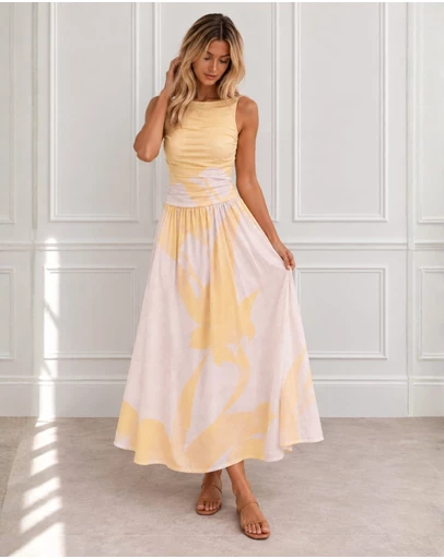 Esther & Co - Balayage Dress - Butter Cream