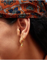 Ania Haie - Ania Haie Gold Modern Bezel-Set Huggie Hoop Earrings