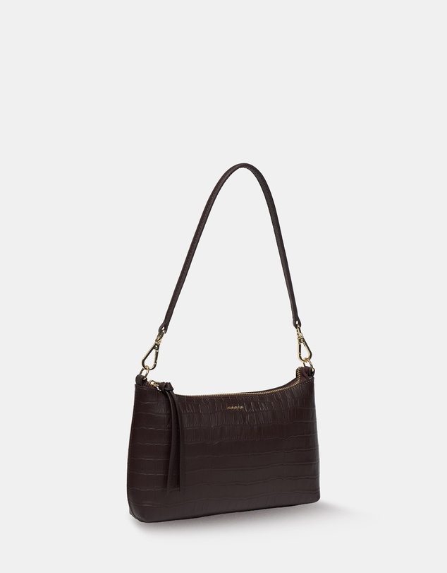 SABEN - Haven Shoulder Bag Cacao Croc