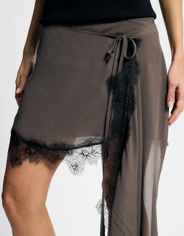 Lover - Coda Lace Trim Asymmetrical Mini Skirt
