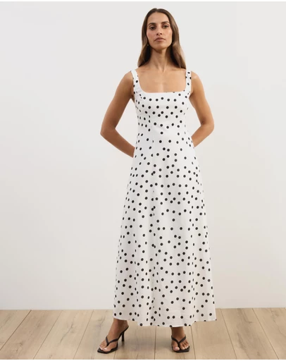 Atmos&Here - Pippa Sleeveless Linen Blend Midi Dress
