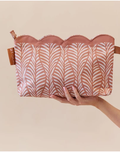 Sky Gazer - Scalloped Edge Wet Bag- Mocha Fern