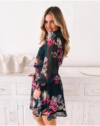 Esther & Co - Neary Dress - Emerald Floral