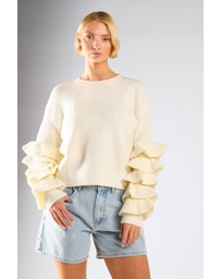 Glamorous - Tiered Ruffle Sleeve Sweater
