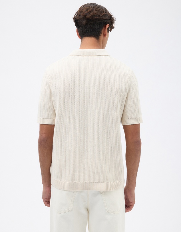 AERE - Fisherman Ribbed Knit Polo