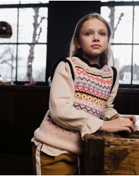 Like FLO - Fancy Woven Long Sleeve Blouse - Kids-Teens