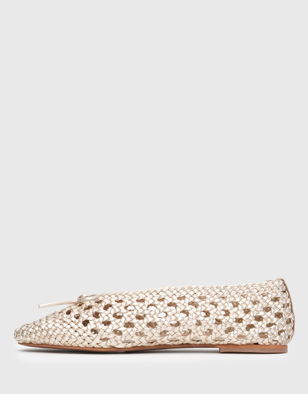 Betts - Georgia Leather Woven Ballet Flats