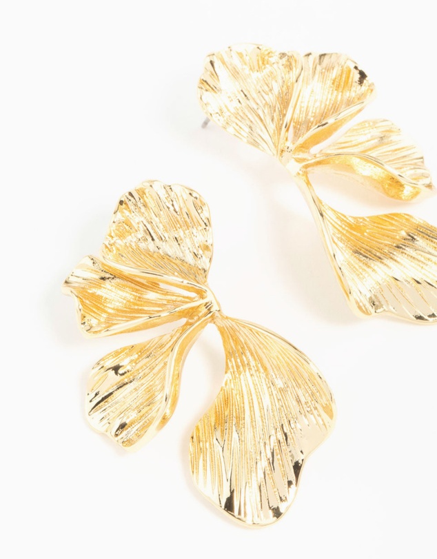 Lovisa - Gold Plated Organic Petal Stud Earrings