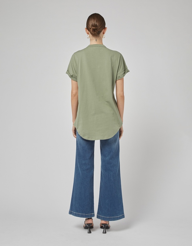DRICOPER DENIM - Slouchy Oil Green Tee