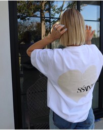 SSAINT - Heart Tee White & Cream