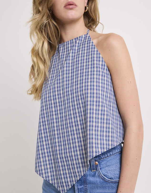 Subtitled - Iluka Check High Neck Top