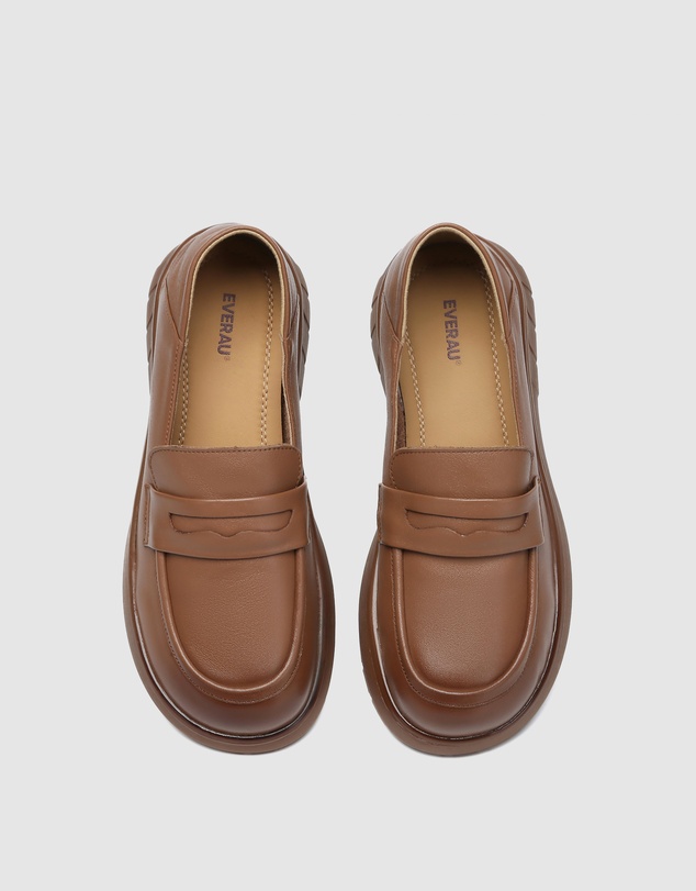 EVERAU - EverAU Ugg Pansy Cow Leather Upper Loafer Oxfords Flats