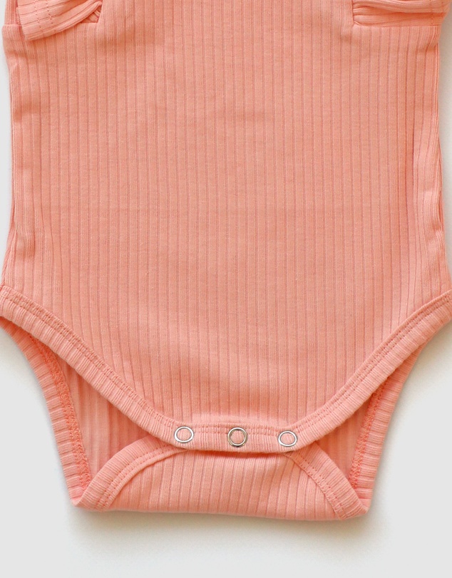 WITH LOVE FOR KIDS - Shimmy Wide Ribbed Long Sleeve Onesie - Babies