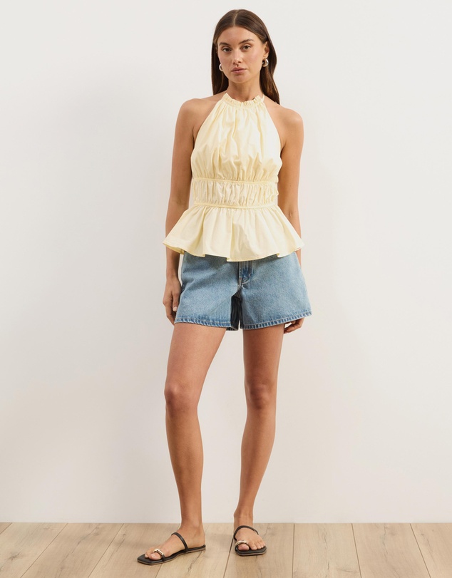 Atmos&Here - Georgia Ruched Cotton Halter Top
