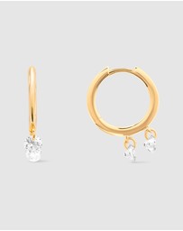 Wanderlust + Co - Glimmer Gems 14K Gold Vermeil Huggie