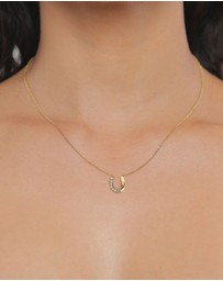 Elli Jewelry - Necklace Crystal Horseshoe 925 Sterling Silver Gold-Plated