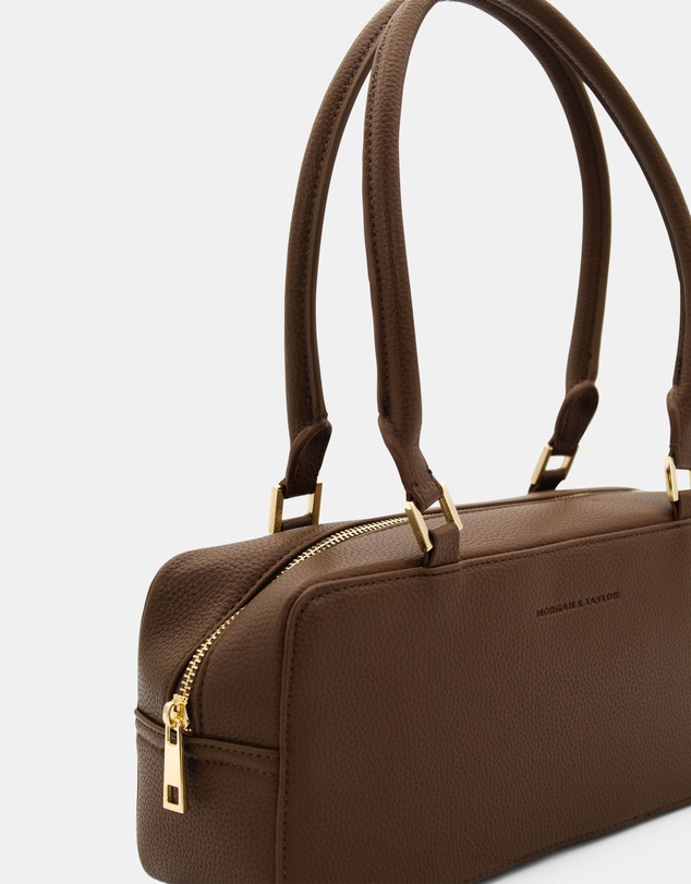 Morgan & Taylor - Mackenzie Rectangle Shoulder Handbag in Chocolate Brown