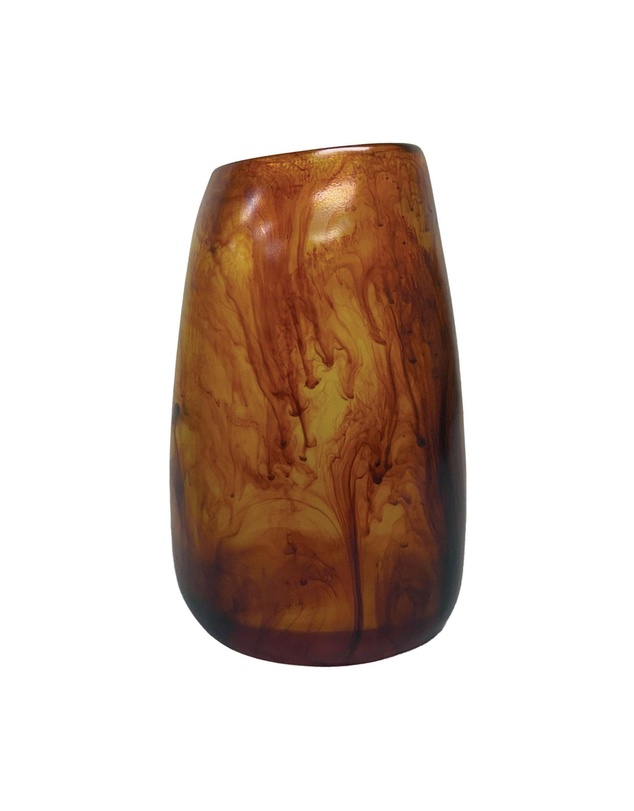 Urban Attitude - Urban Attitude RACH Large Vase Height 25.5cm, Width 17cm, Opening 6cm x 9cm - Burnt Amber