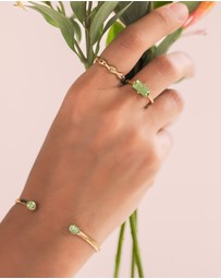 Elli Jewelry - Bangle Crystal 925 Sterling Silver Gold-Plated