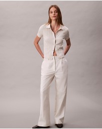 Calvin Klein Jeans - Allover Monogram Logo Jacquard Polo Top