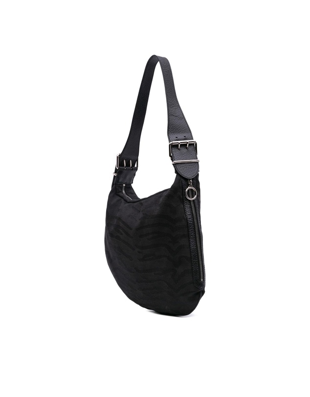 Pre-Loved by Azura Reborn - Pre-Loved Zebra Print Canvas Oyster Hobo