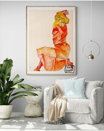 Inka Arthouse - Red Dress by Egon Schiele Art Print