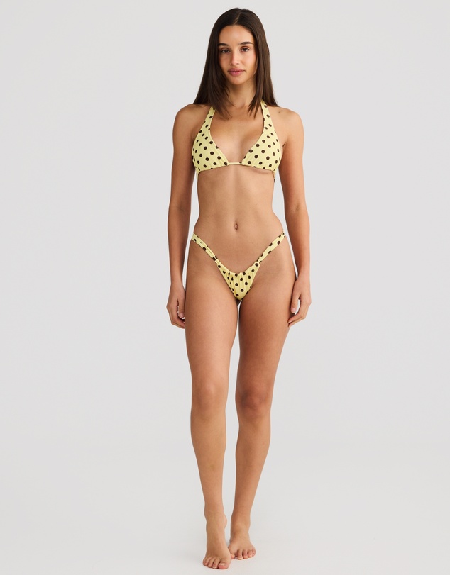 Vacay Swimwear - Capri Top Yellow Polka