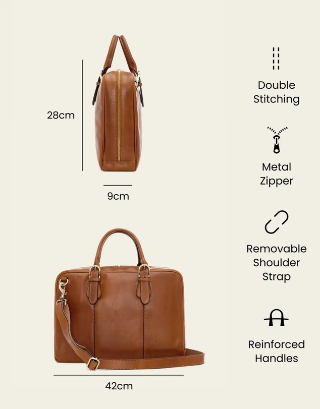Republic of Florence - The Madrid Matt Tan Briefcase
