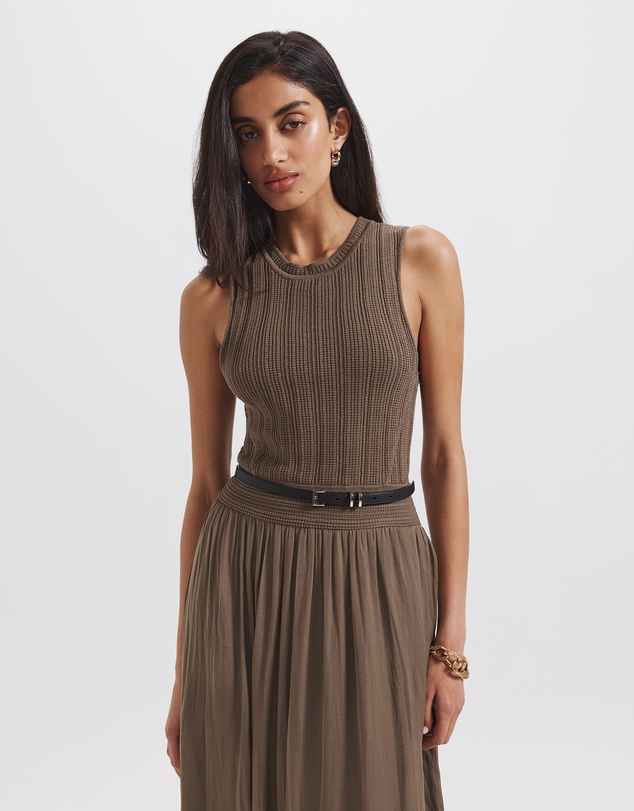 SABA - Lillian Mixed Media Midi Dress