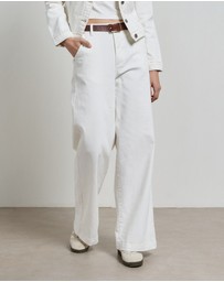 DRICOPER DENIM - Mila Ivory Mid Rise Palazzo Jeans