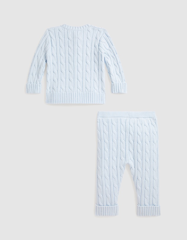 Polo Ralph Lauren - Cable-Knit Cotton Cardigan & Pant Set - Babies