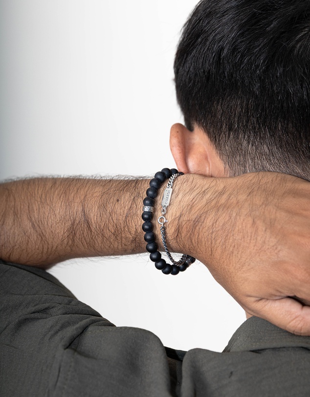 Kuzzoi - ICONIC EXCLUSIVE - Classic Curb Chain Bracelet in Oxidised 925 Sterling Silver