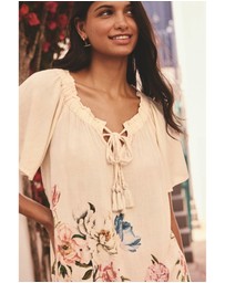 NEXT - Short Sleeve Tie Neck Bardot Top